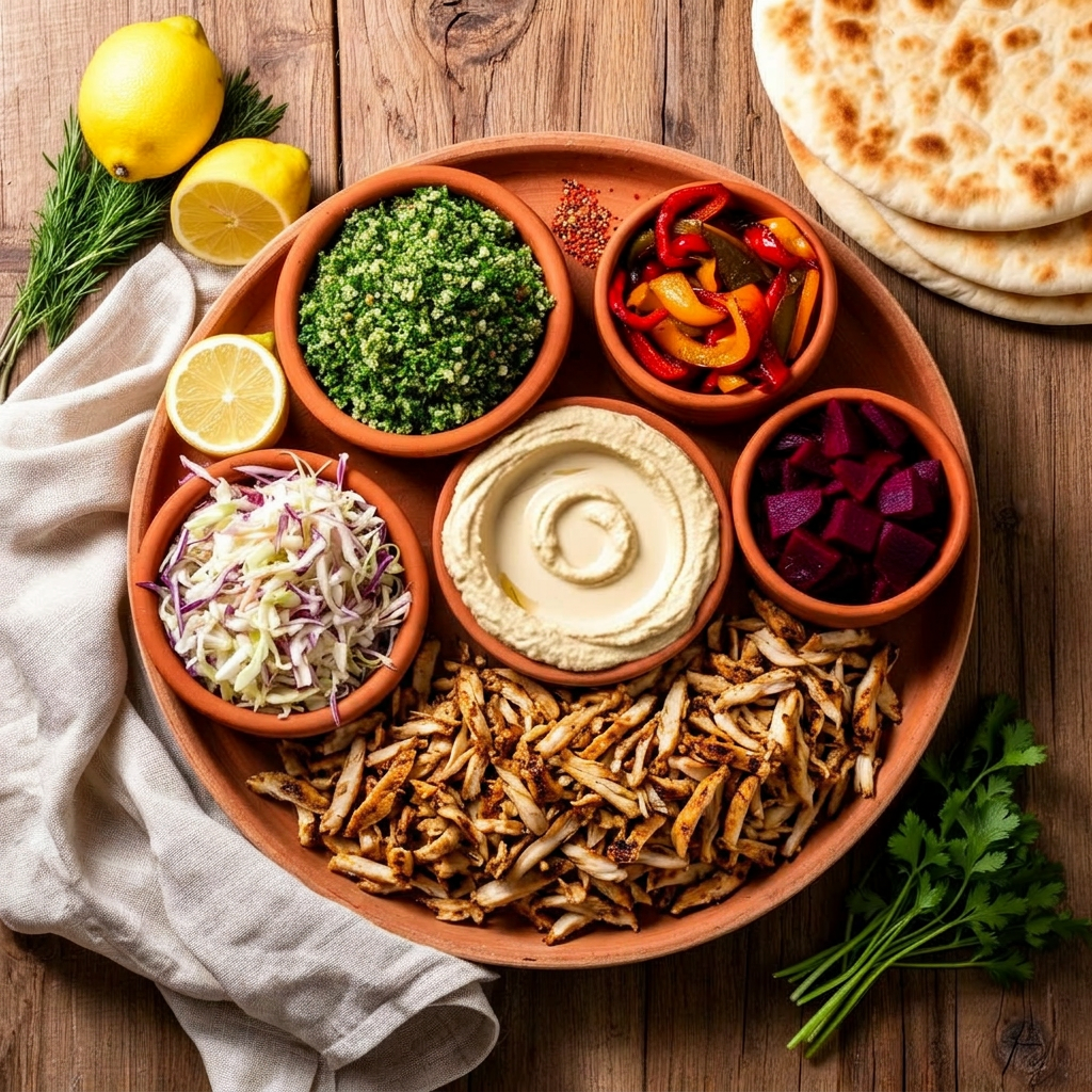 Mesa de shawarma
